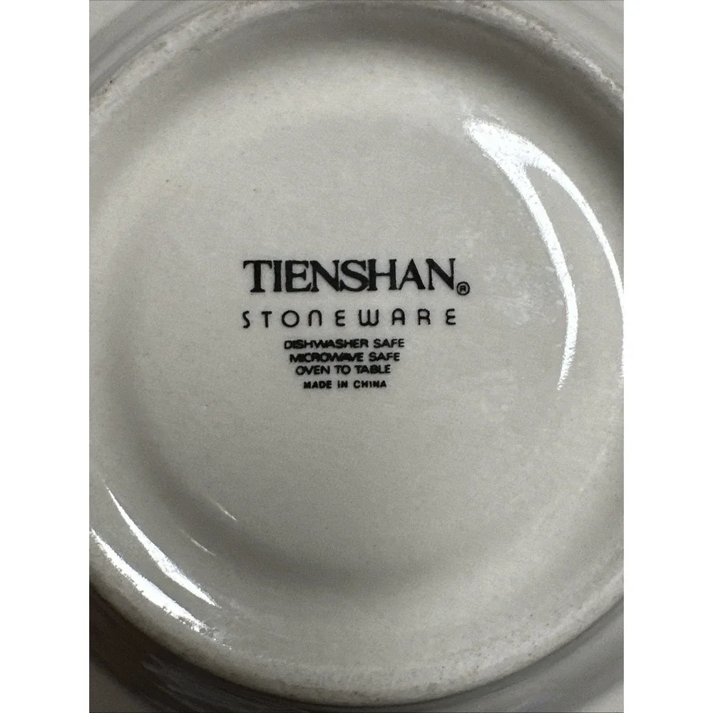 Tienshan Apple Spongeware Saucer Farmhouse Country Cottagecore 6.25